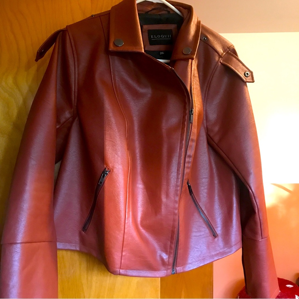 Eloquii faux leather moto jacket